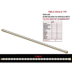 15.00 CT Oval Diamond Tennis Bracelet