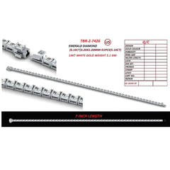 5.10 CT Emerald Cut Diamond Tennis Bracelet