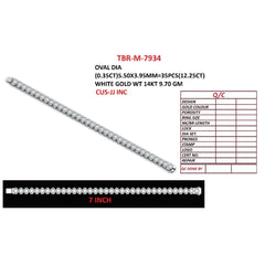 12.25 CT Oval Cut Diamond Bezel Tennis Bracelet