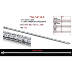 4.62 CT Emerald Cut Diamond Bezel Tennis Bracelet