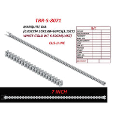 3.15 CT Marquise Diamond Bezel Tennis Bracelet