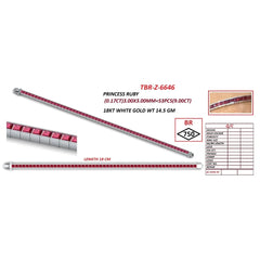 9.00 CT Princess Ruby Tennis Bracelet