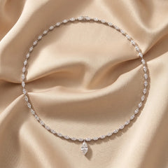 12.00 CT Marquise Diamond Drop Necklace
