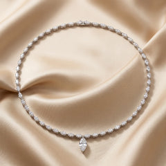12.00 CT Marquise Diamond Drop Necklace