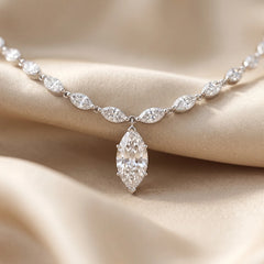 12.00 CT Marquise Diamond Drop Necklace