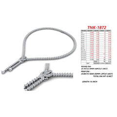 8.98 CT Round & Pear Diamond Tennis Necklace with Drop