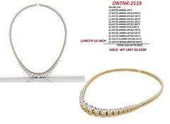 24.85 CT Round Diamond Graduated Tennis Necklace