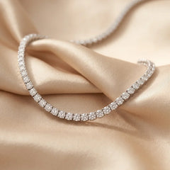 27.00 CT Round Diamond Tennis Necklace