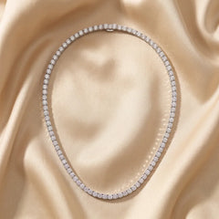 27.00 CT Round Diamond Tennis Necklace
