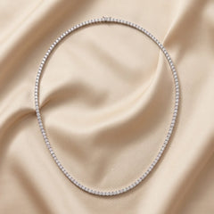10.56 CT Round Diamond Platinum Tennis Necklace