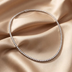 10.56 CT Round Diamond Platinum Tennis Necklace