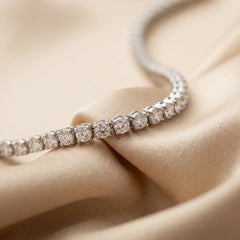 10.56 CT Round Diamond Platinum Tennis Necklace