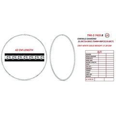 19.60 CT Emerald Cut Diamond Tennis Necklace