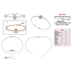 2.83 CT Emerald-Cut Diamond Halo Bangle