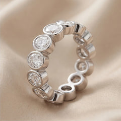5.20 CT Oval Bezel Diamond Full Eternity Ring