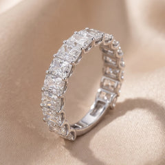 4 CT Radiant Diamond Half Eternity Ring