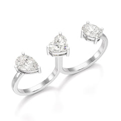 Two Finger Fancy Shape Lab Diamond Ring