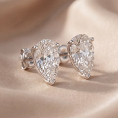 1 CT Pear Diamond Solitaire Stud Earrings