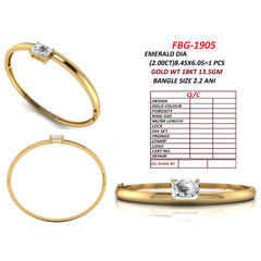 2 CT East-West Emerald-Cut Diamond Solitaire Bangle