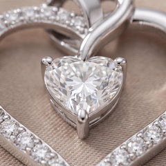 2.57 CT Open Heart with Dangling Diamond Earrings
