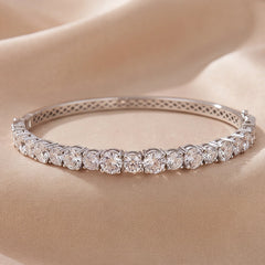10.70 CT Round Diamond Half Eternity Bangle