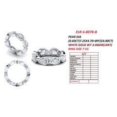 4.80 CT East-West Pear Bezel Diamond Full Eternity Ring