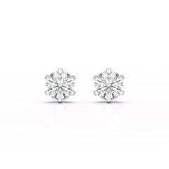 Simple Stud 0.87 CT Round Lab Diamond Earrings - Jama Jewels 