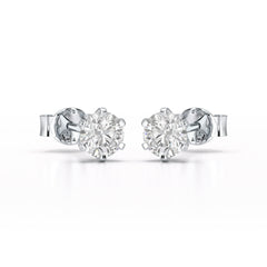 Simple Stud 0.87 CT Round Lab Diamond Earrings - Jama Jewels 