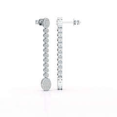 0.89 CT Lab Diamond Dangle Drop Wedding Earrings - Jama Jewels 