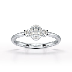 0.13 CT Round White Lab Grown Diamond Ring - Jama Jewels 