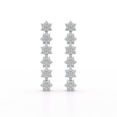 1.35 CT Star Shaped Lab Diamond Dangle Wedding Earrings - Jama Jewels 