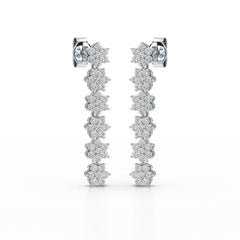 1.35 CT Star Shaped Lab Diamond Dangle Wedding Earrings - Jama Jewels 