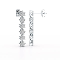 1.35 CT Star Shaped Lab Diamond Dangle Wedding Earrings - Jama Jewels 