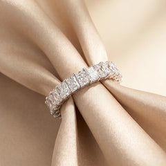 2 CT Radiant Diamond Half Eternity Ring