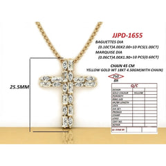 1.68 CT Baguette & Marquise Cross Pendant