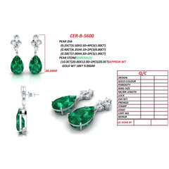 22.8 CT Pear Emerald Drop Earrings