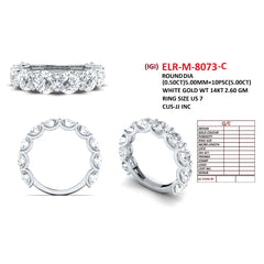 5 CT Round Diamond Half Eternity Ring