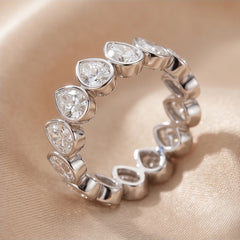 4.20 CT Pear Bezel Diamond Full Eternity Ring