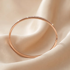 3.55 CT Princess-Cut & Pavé Diamond Channel Bangle