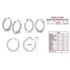 1.94 CT Round Inside-Out Hoop Earrings