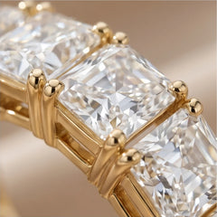 3.20 CT Radiant Diamond Half Eternity Ring