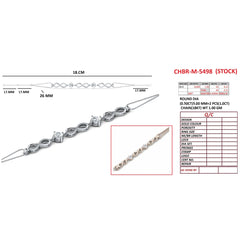 1.21 CT Round Diamond Triple Infinity Station Bracelet