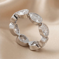 4.80 CT East-West Pear Bezel Diamond Full Eternity Ring