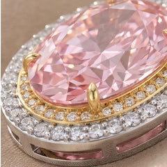 2.56 CT Oval Pink Double Halo Stud Earrings