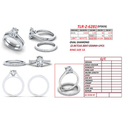 2.62 CT Oval Solitaire Pavé Band Bridal Set