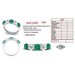 2.96 CT Round Emerald & Diamond Half Eternity Band