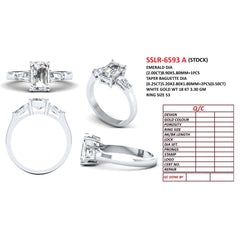 2.41 CT Emerald Cut Three Stone Ring