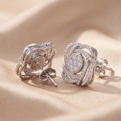 1.46 CT Round Diamond Swirl Studs