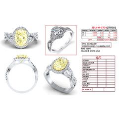 3.06 CT Oval Cut Halo Split-Shank Ring