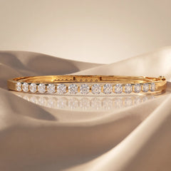 1.71 CT Round Half Eternity Bangle